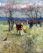 Charles conder An Early Taste for Literature oil on canvas